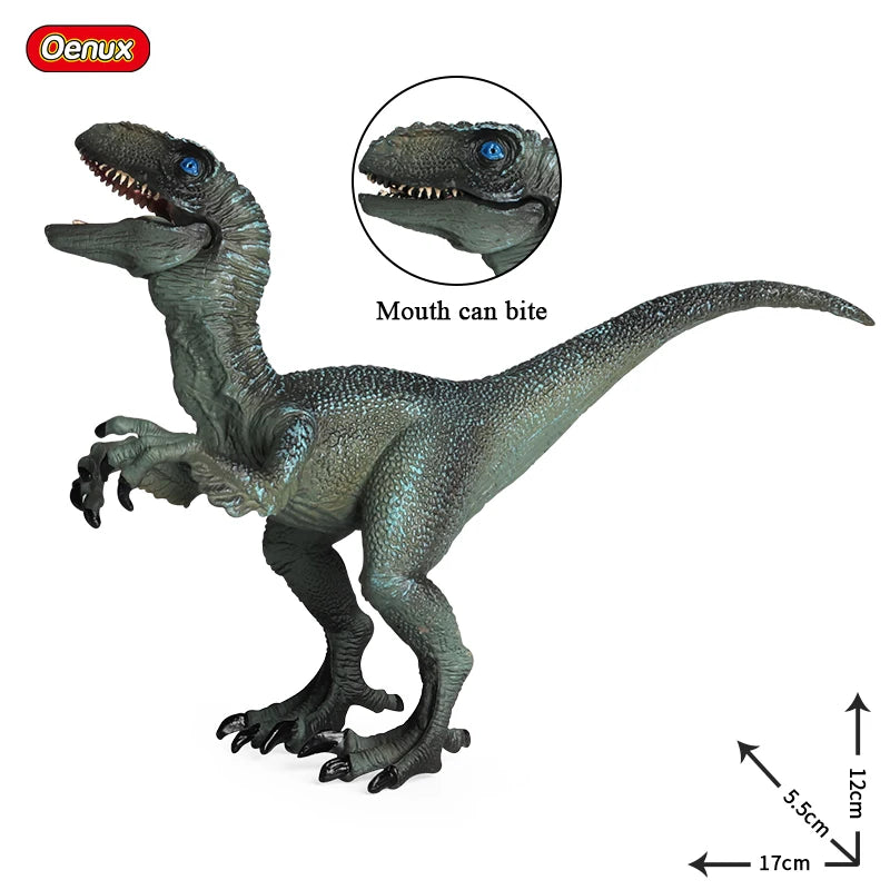 Oenux Jurassic Dinosaur Figurines T-Rex Velociraptor Spinosaurus Dilophosaurus Animal Model Action Figures Collection Kid Toy
