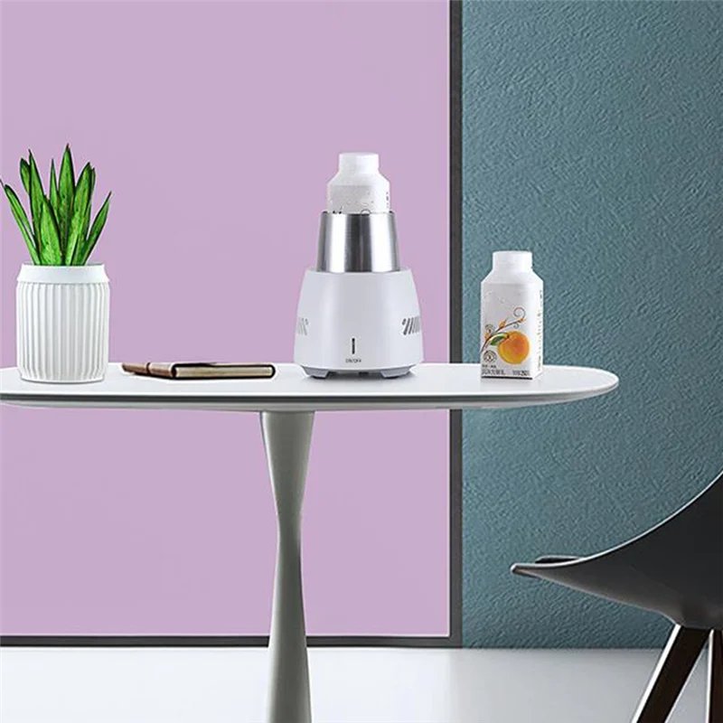 AS62 Summer Quick Cooling Cup Mini Continuous Cooler Cup Desktop Refrigerator Water/Soda/Drinks Mug, US Plug-White
