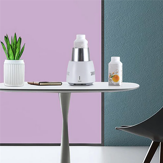 AS62 Summer Quick Cooling Cup Mini Continuous Cooler Cup Desktop Refrigerator Water/Soda/Drinks Mug, US Plug-White