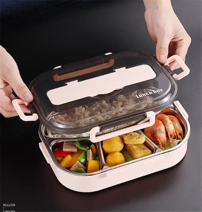 Japanese Kids thermal Lunch Box 304 stainless steel Bento Tableware Compartment Microwave Container Box Thermos for Food