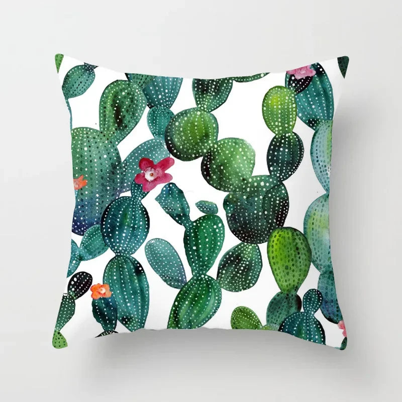 Cactus Flower Pattern Summer Decorative Cushions Pillowcase Polyester Cushion Cover Throw Pillow Sofa Decoration Pillowcover