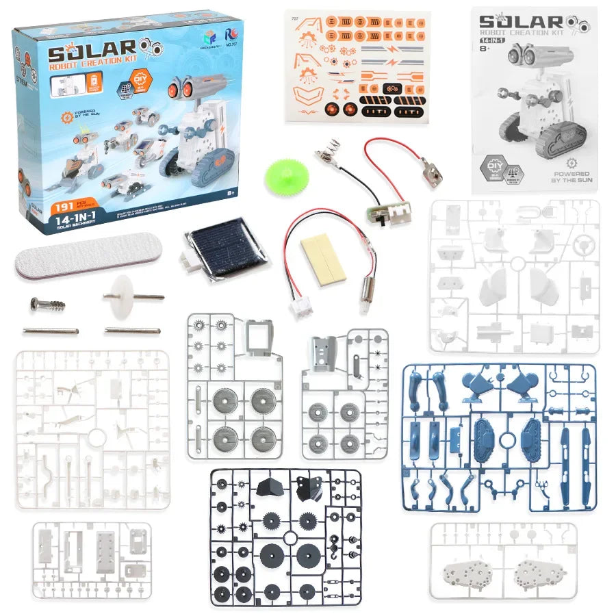 STEM 14-in-1 Education Solar Robot Toys DIY Building Science Experiment Kit for Kids Solar Powered By Sun Robot Kits