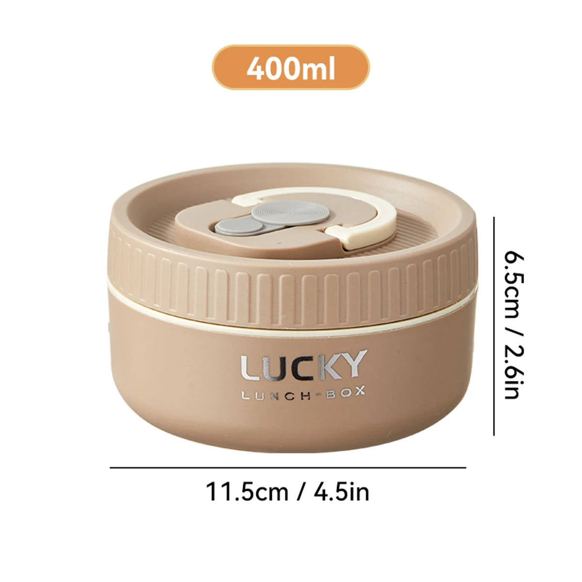 304 Stainless Steel Insulated Bento Box Microwave Heatable Round Sealed Thermal Lunch Box For Kids Students Food Container