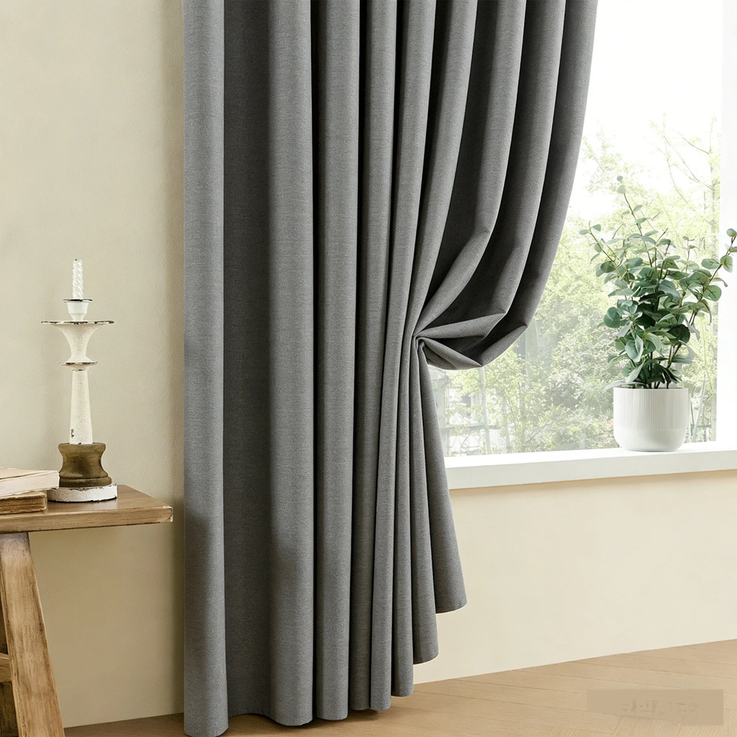 1Pcs Modern Minimalist Blackout Curtain - Heat Insulation, All-Season Universal Drapes for Bedroom  (Rod Pocket) Curtains only