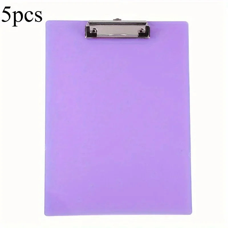 5Pcs A5 Clipboard Folder Writing Pad Holder Memo Clip Board File Clip Writing Clamps Kids Cute Stationery Office School Supplies