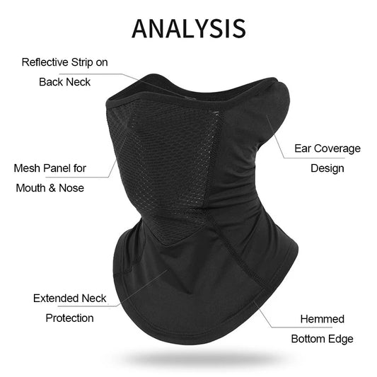 Summer Balaclava Sun Protection Mask Cycling Breathable Mesh Cooling Ice Silk Reflective Strip Motorcycle Fishing Neck Gaiter