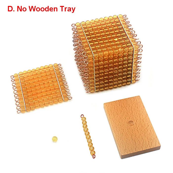 Montessori Math Educational Toys Gold Beads Material Symbols With Trays Kids 5 Years Teaching Toys Students Learning Arithmetic