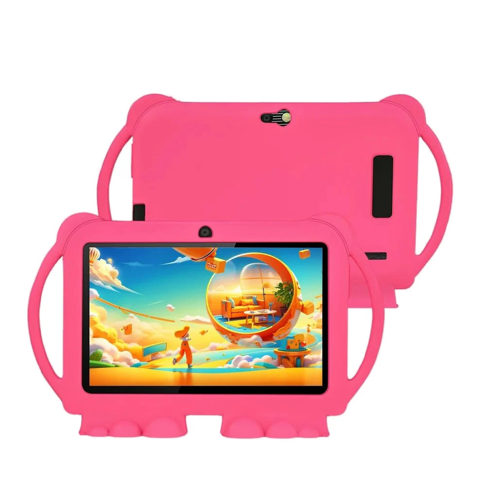 BDF K5 Pro 7-inch Kids Tablet Cartoon Kids-Proof Case 5G WiFi Google Learning Education Tablet PC 4GB RAM 64GB ROM 4000mAh