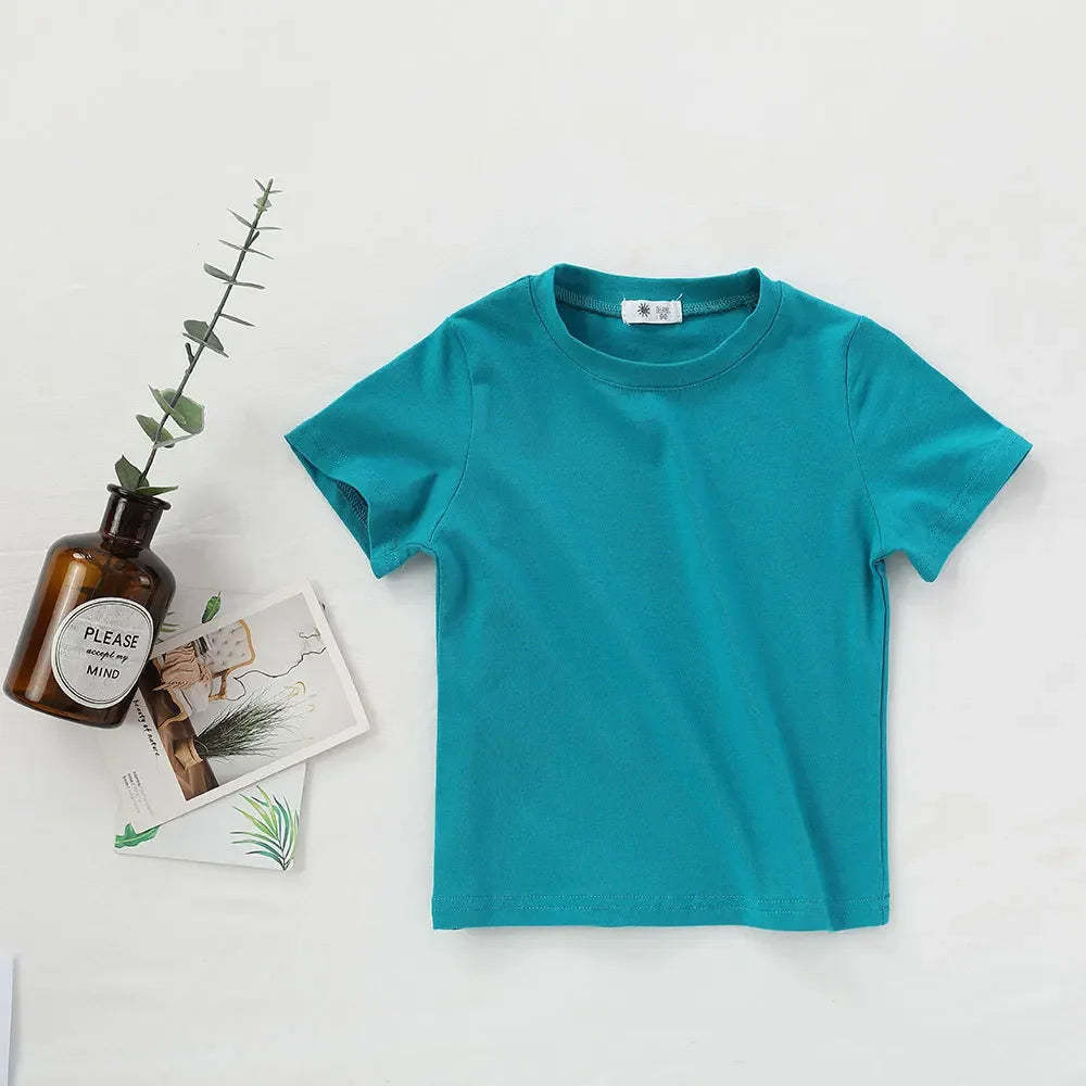 2-7T Toddler Kid Tshirt Summer Cotton Baby Boy Girls Clothes Short Long Sleeve Tee Top Casual Infant T Shirt Childrens Outfit