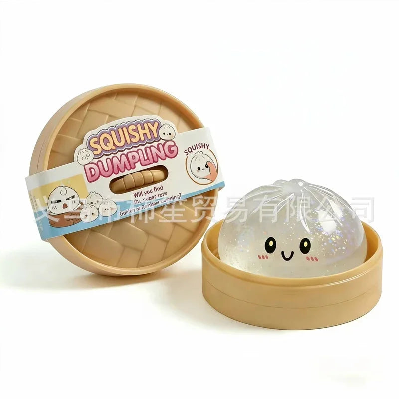 New Glitter Dumpling Glitter Dumpling Squishy with Box Dumplings Sensory Squeeze Toy for Stress Relief