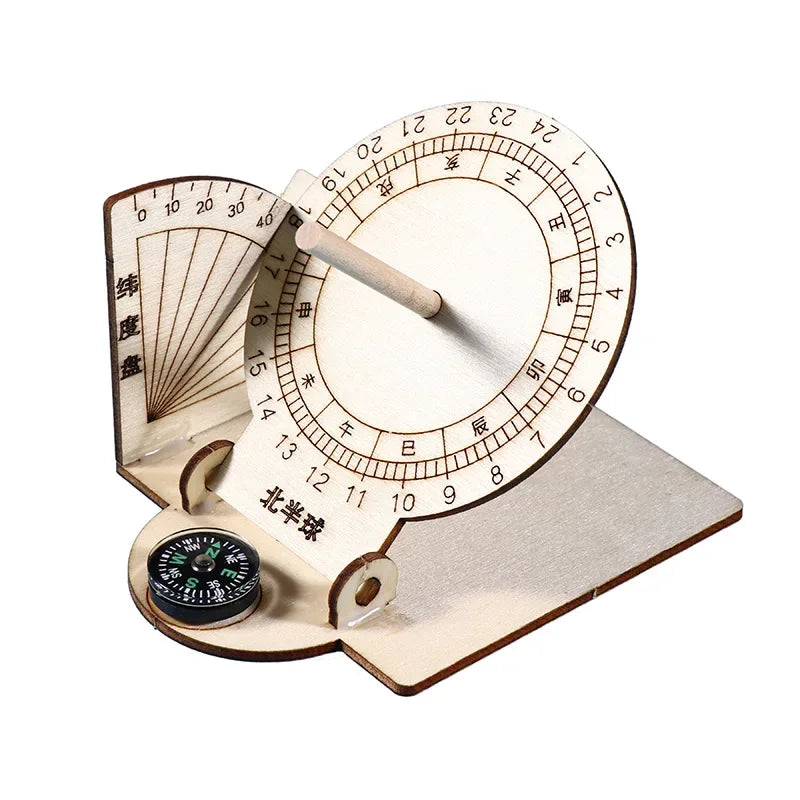 1PCS DIY Sundial Ancient Sun Clock STEM Educational Toy Handmade Science Kit for Primary School Students Learning Popularization