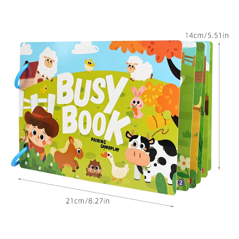 Busy Book for Toddlers Montessori Quiet Book Kids Early Educational Toy Matching Game Preschool Learning Activity Book