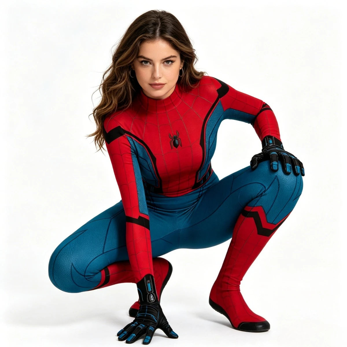 Adult Kids Spidey Costume Nightwing Superhero Zentai Suit Jumpsuit Men Women Cosplay Bodysuit Halloween Party Outfit