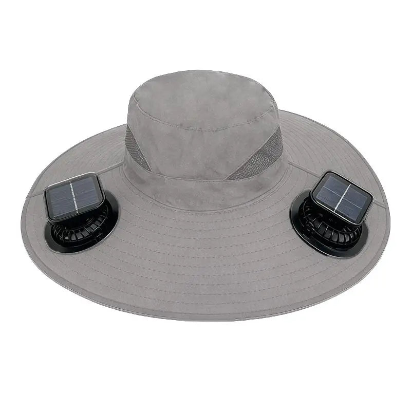 【SE】Solar Powered Sun Hat Cooling Fan UV Protection Outdoor Hiking Fishing Camping Summer Travel Bucket Hat Sun Protection Hat