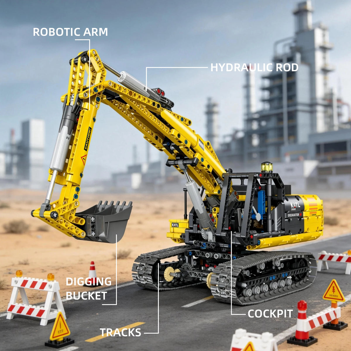1:20 RC Excavator Building Blocks Remote Control Construction Vehicle Engineering Machinery STEM Toy Gift for Boys Adults