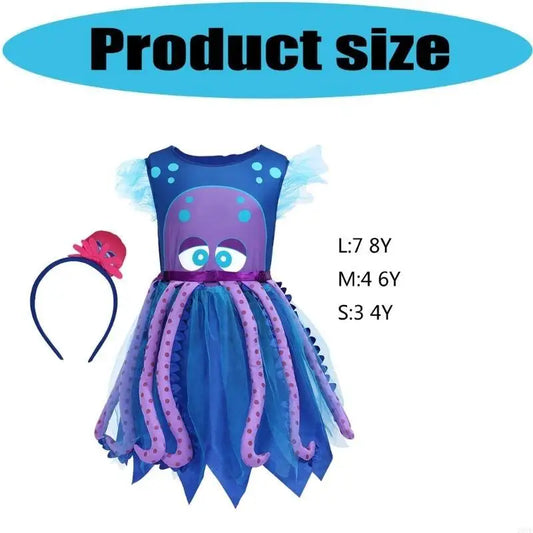 Kids Octopus Costume – Quick-Change Outfit for Halloween & Performances, Ages 3–8