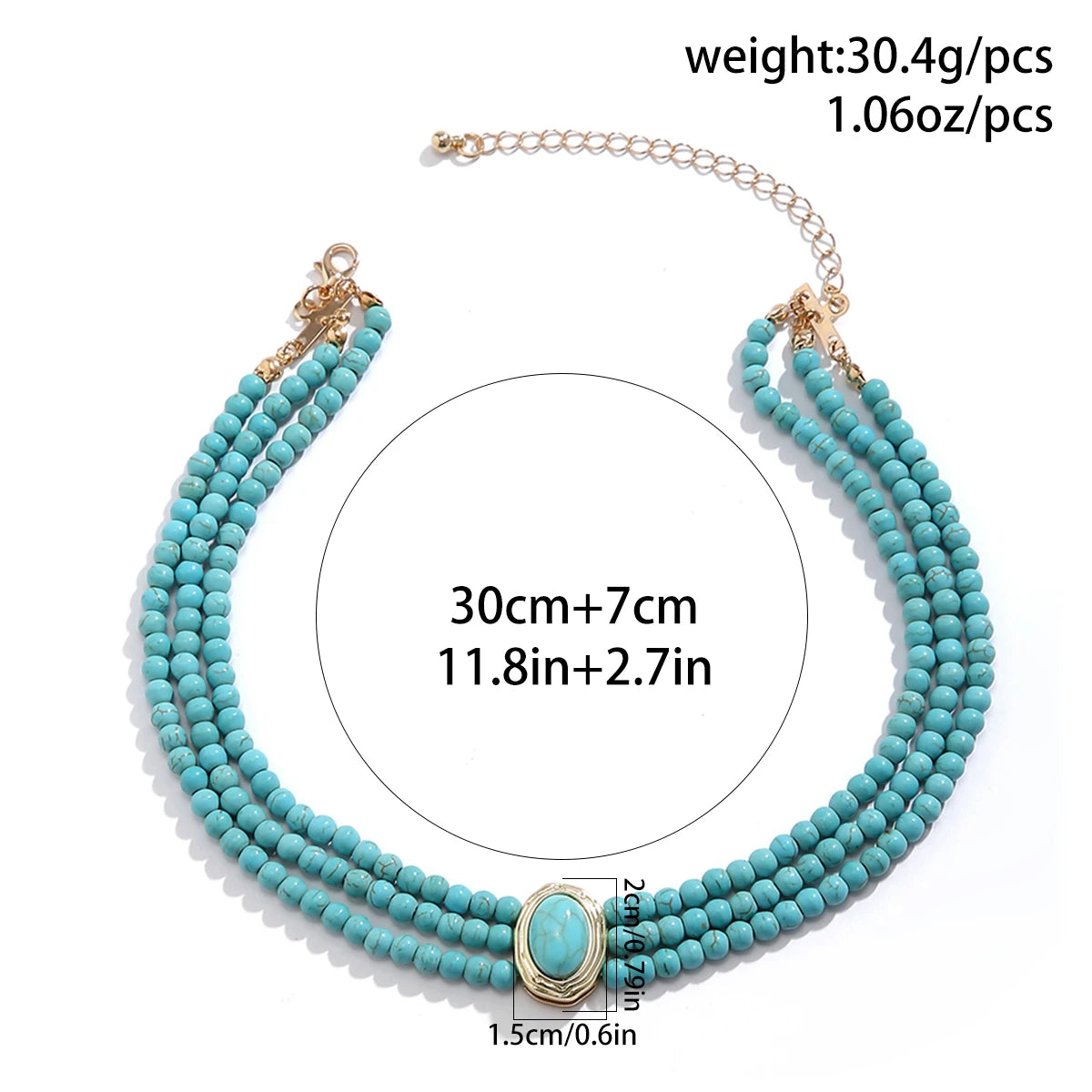 Lacteo Simple Natural Stone Beads Necklace Multilayer Imitation Pearl Choker Women Short Strand Neck Chain Collar Jewelry Gift