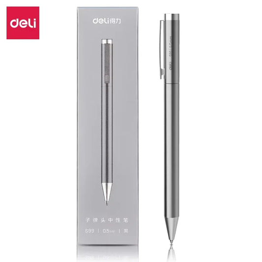 DELI Premium Metallic Signature Pens 0.5mm Gold Silver Gel Ink Smooth Writing Pens for Signing Certificates Awards Menus