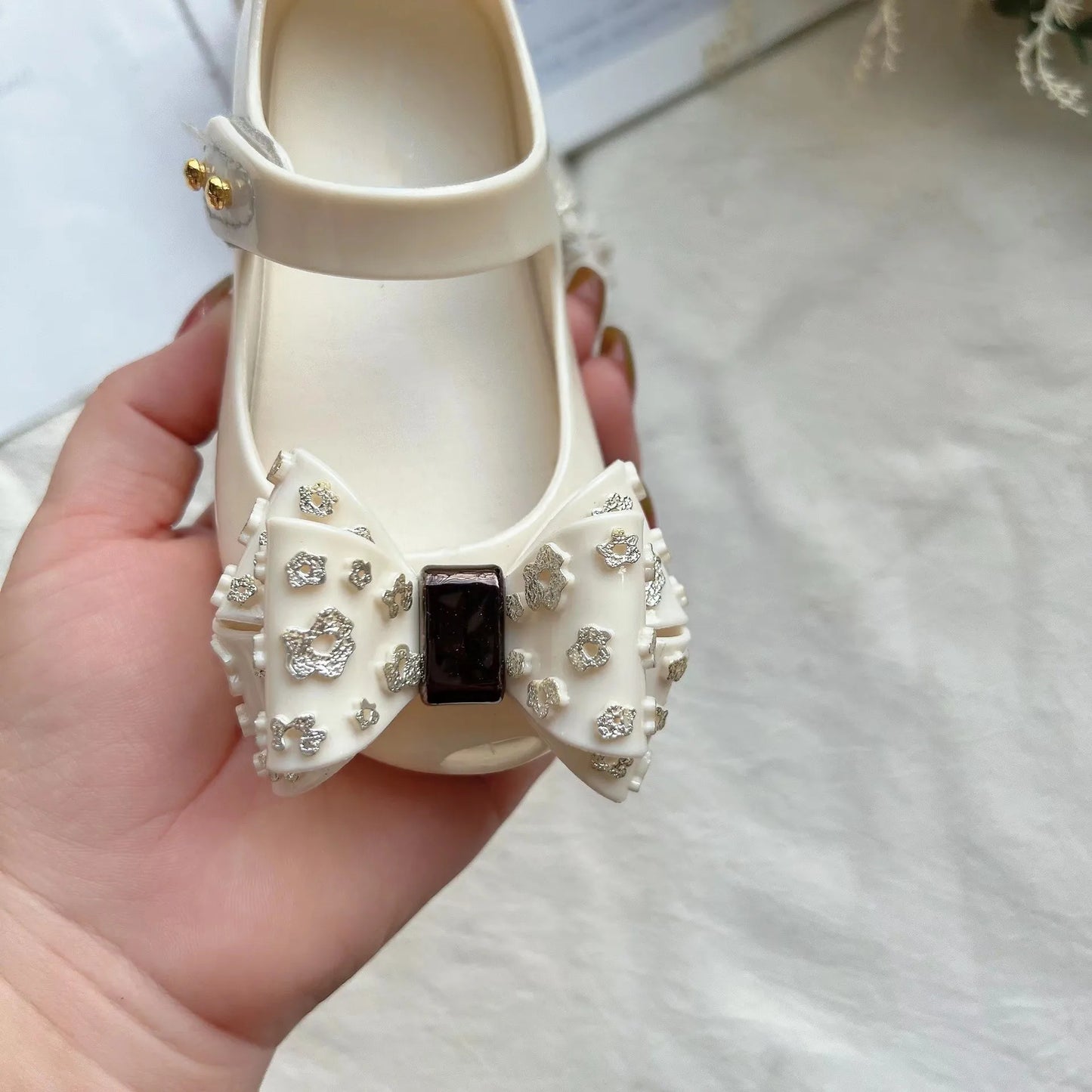 Newest Hot Style Girl Classical Jelly Shoes Princess Mommy & Me Summer Sandals PVC Bowknot Children Beach Shoes HMI087