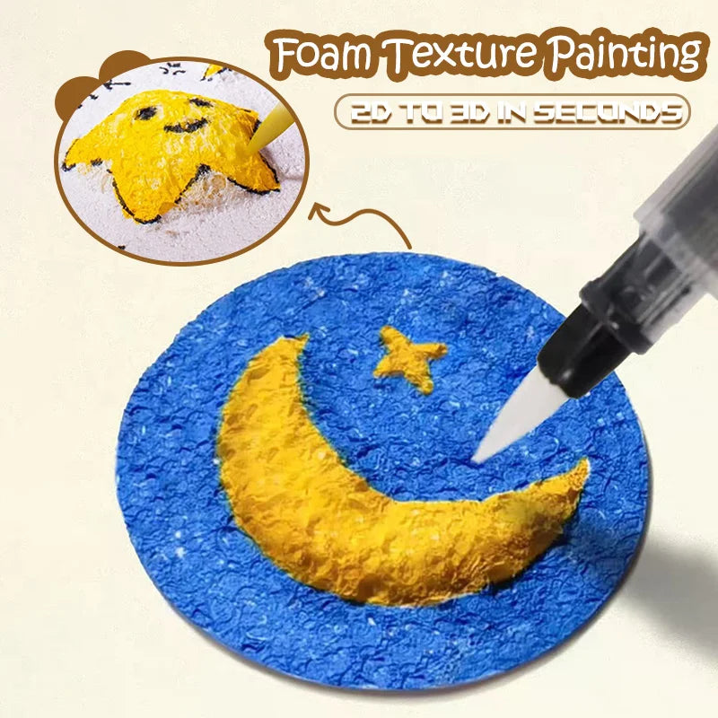 3D(6-8CM)Magic Puffy Foam Texture  Painting  Paper for Kids DIY Drawing Art Educational Craft Sponge Canvas Board Handicraft Toy