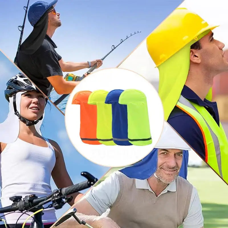 Cooling Cap Elastic Sun Shade Hat Wide Brim Neck Shield Elastic Hard Cap UV Protection to Cover Neck for Fishing Riding