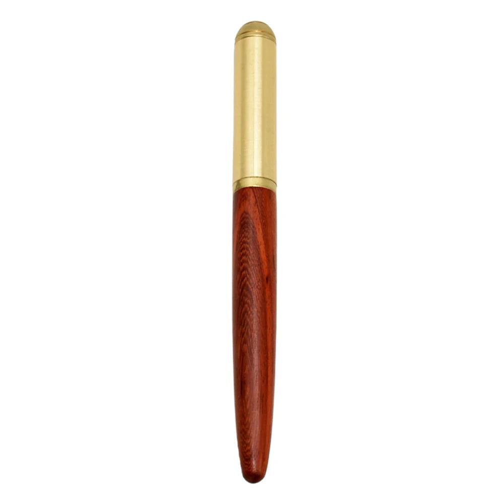 Retro Wood Bronze Fountain Pen 0.5mm Luxurry Wooden Office Business Writing Art Calligraphy Pens Office Stationery Gift Ink Pen