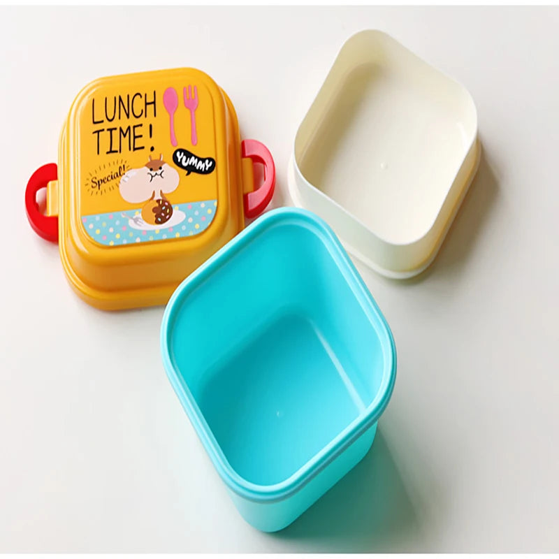 Cartoon Healthy Plastic Lunch Box Microwave Oven Lunch Bento Boxes Kid Lunchbox