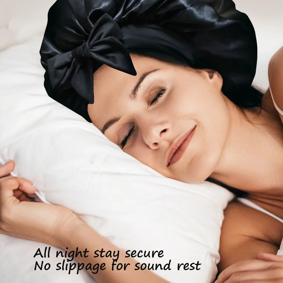 Silk Bonnet for Sleeping Women Satin Bonnet Hair Bonnet night sleep cap scarf wrap for curly hair With Tie Band for Curly Ha