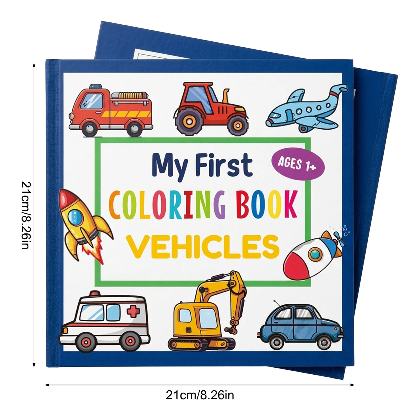 High Weight Paper Coloring Book For Kids Cartoon Vehicles Theme Thick No Bleed Sheets For Boys Girls