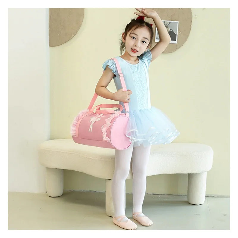 Childrens Shoulder Bag Latin and Ballet Schoolbag Girl Princess Dance Bag Waterproof and Lightweight and Comfortable Breathable