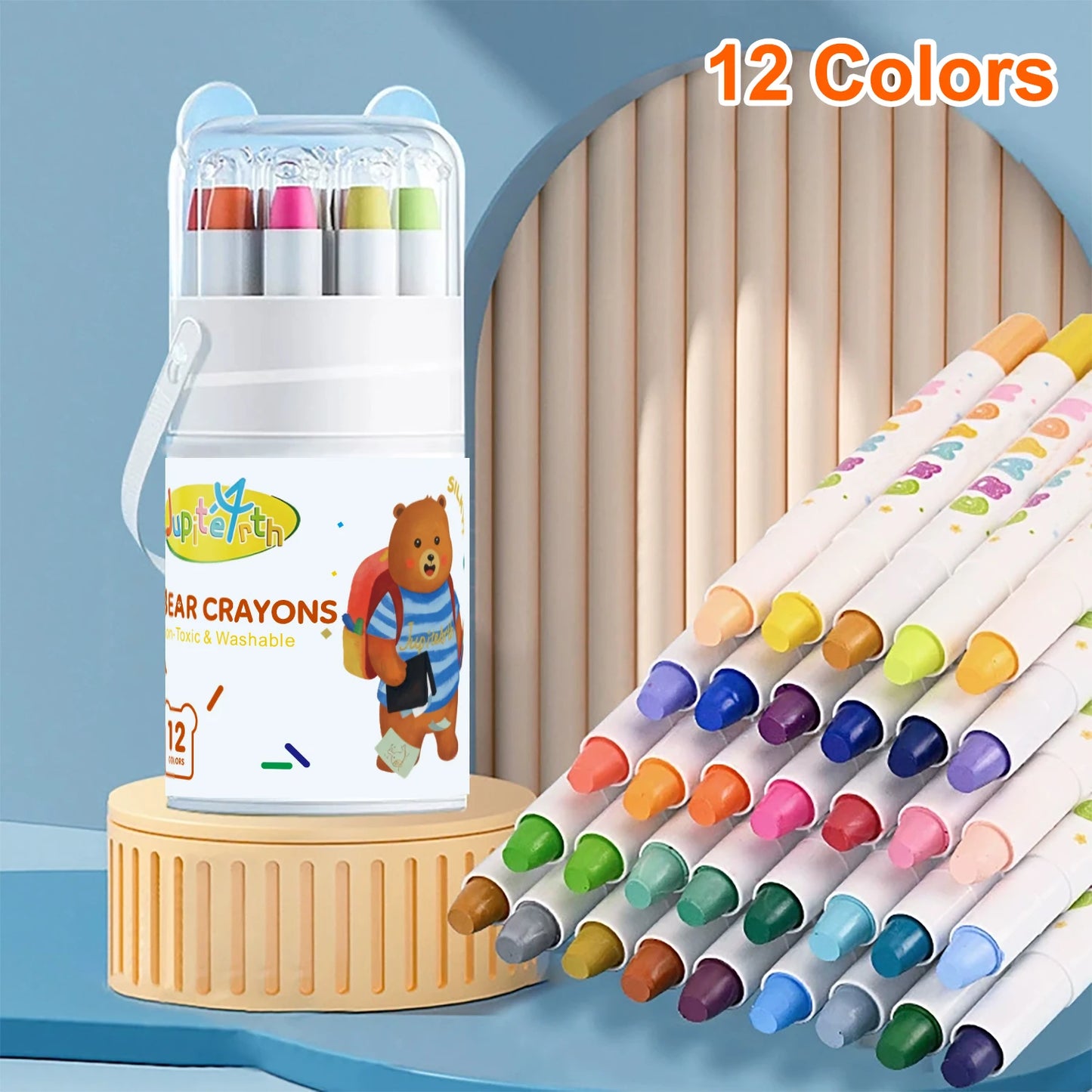12/24/36/48 Color Silky Twistable Crayons,Washable Art Supplies, Multicultural Pastel Gel Crayons,Easy Grip Coloring Gift