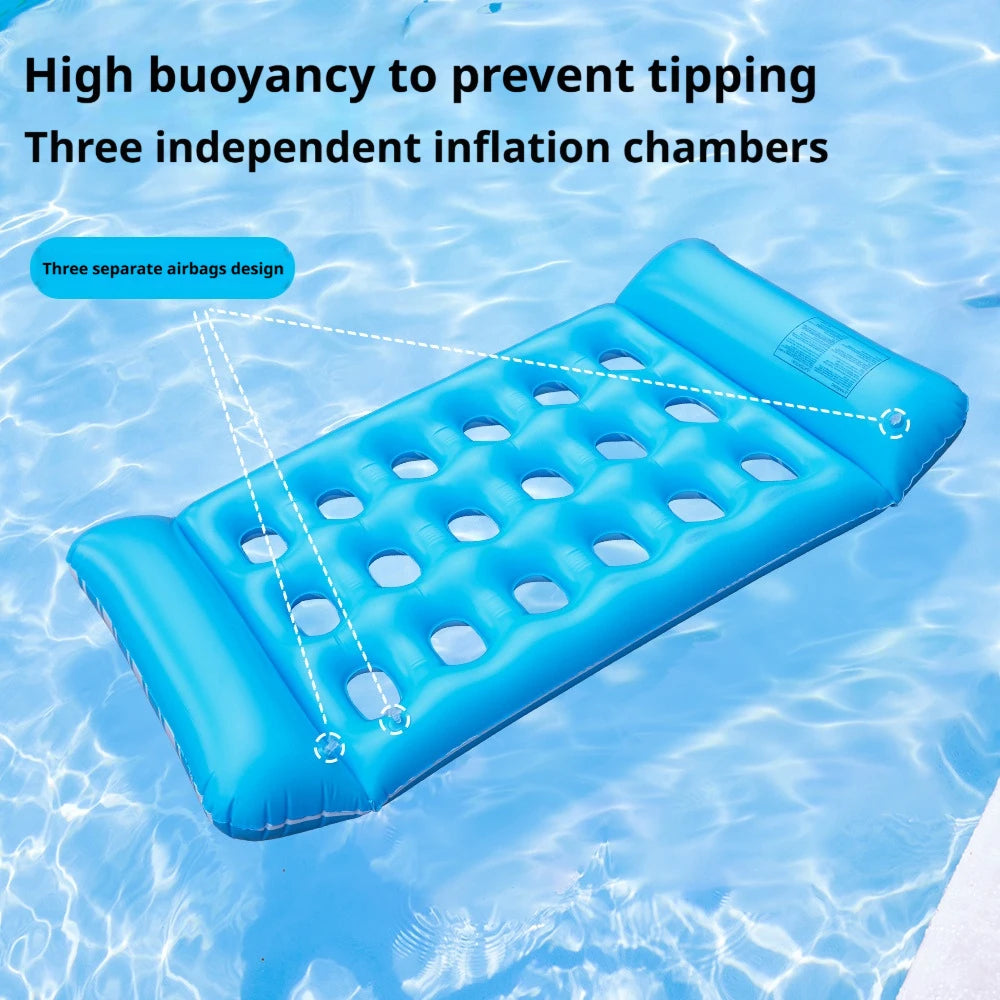 1pc Summer Foldable Water Hammock Inflatable Sea Mattress PVC Floating Sleeping Bed Chair Swimming Pool Beach Lounger Adult Buoy