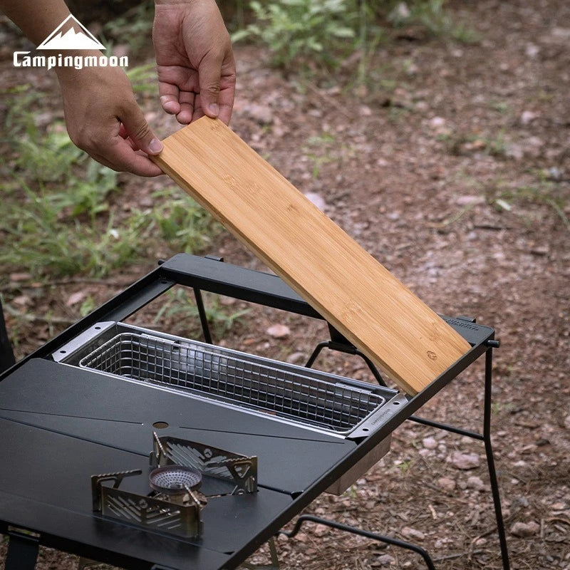 CAMPINGMOON Bamboo Board BBQ CK-P25 Portable Bbq Accessories Outdoor Camping IGT Wooden Table Top Dish Food d Tray