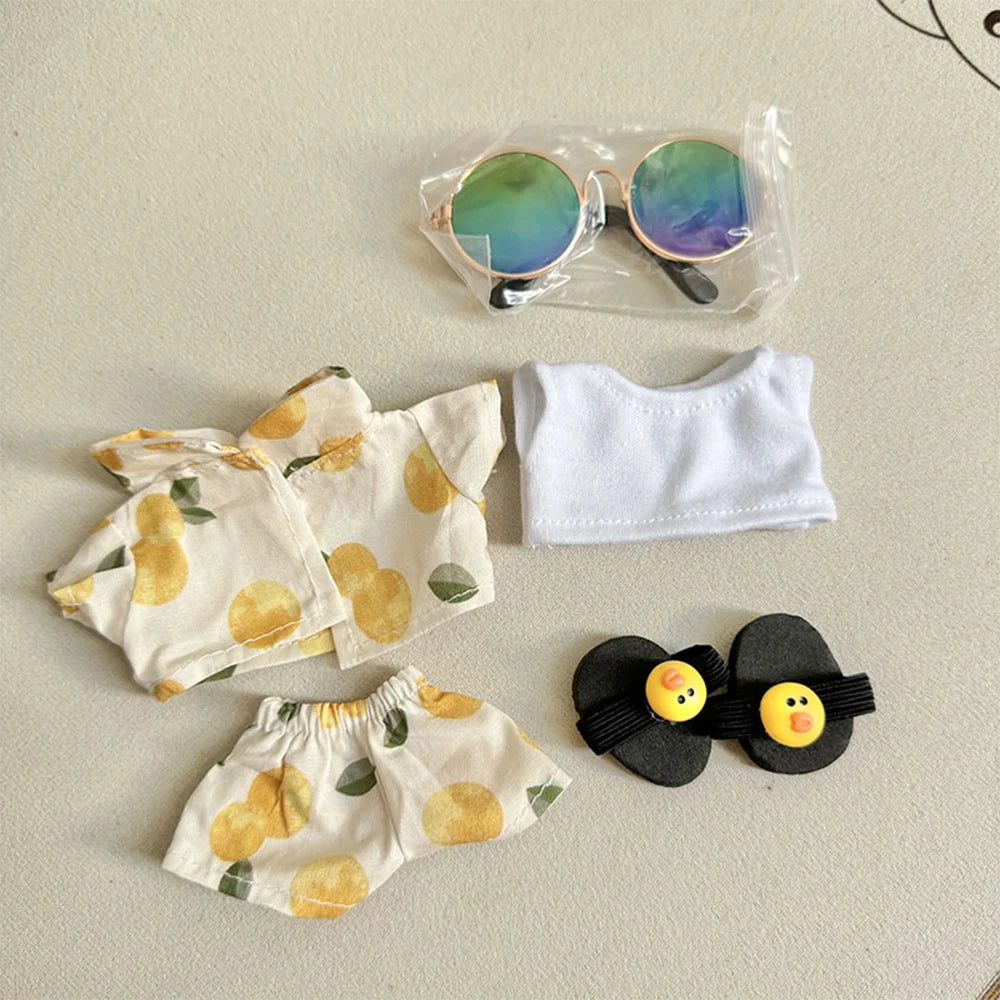 Summer Beach Set for 17cm Lababu Doll Lounge Chair Clothes Pants Set