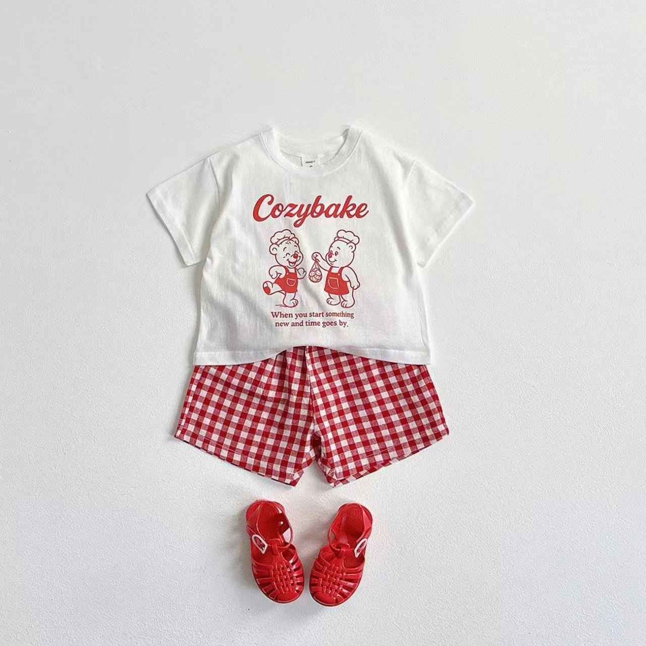 2025 New Summer Clothing Short Sleeve Suit Print Cartoon T-shirt + Shorts Kids Two Piece Set Children's Clothes Casual Tracksuit