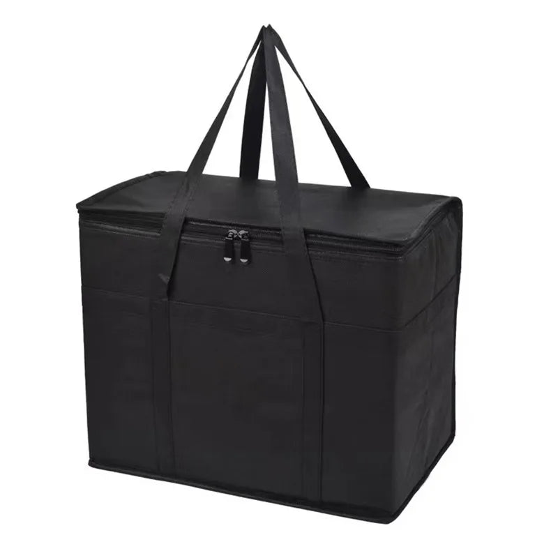 Large Capacity Insulated Grocery Bags Foldable Reusable Soft Cooler Bag Lightweight Hot Cold Takeout Food Delivery Bag NEW