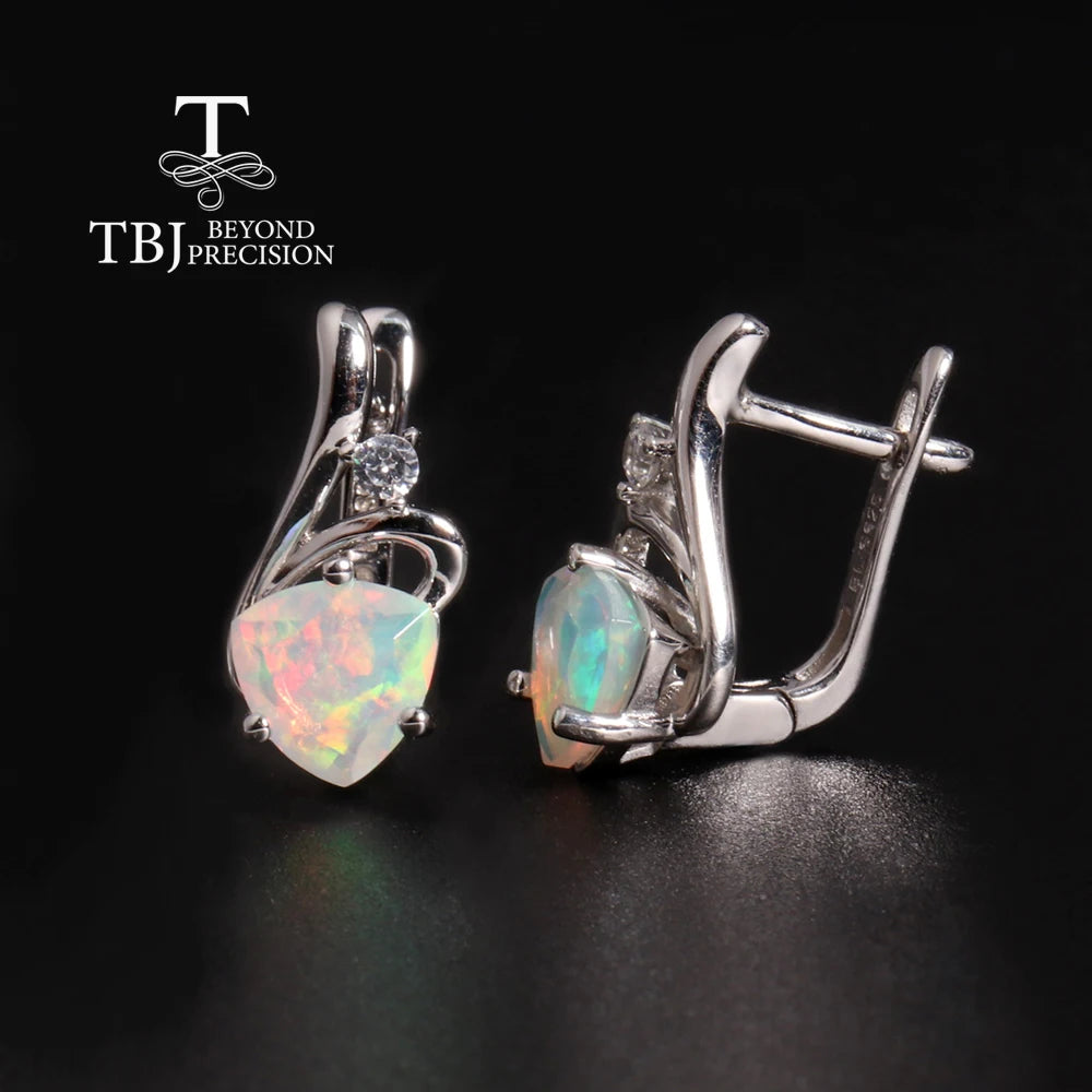 Delicate beautiful October Birthstone Natural Opal Earrings S925 silver fashion jewelry for ladies and girls birthday gifts