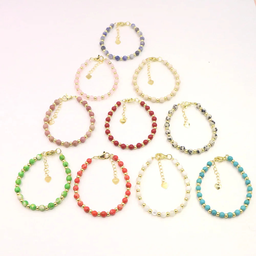 Lovely Baby Baptism Bracelet Natural Stone Crystal Lobster Clasp Parts Yoga Christmas Wedding Girls Gift Jewelry Charm Fashion