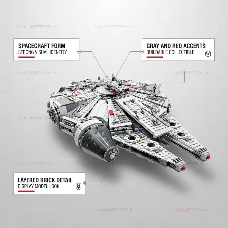 1381Pcs Advanced Spaceship Building Blocks Set Creative Toy for Kids Adults Educational DIY Model Kit Birthday Gifts Collectible