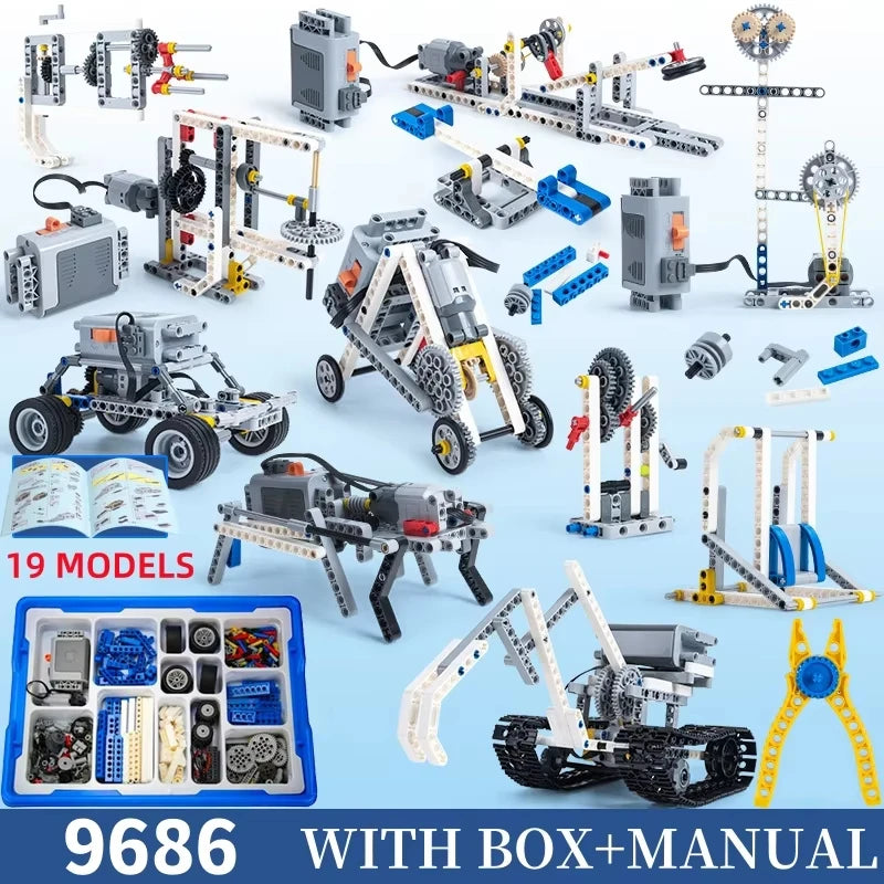 STEM 9686 Technical Parts Multi Technology Programming Educational Students Learn DIY Building Blocks Brick Power Kids Toys Gift
