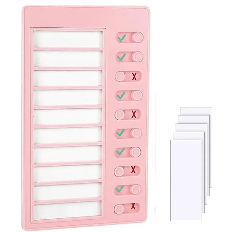 Kids Chore Chart with 10 Papers Chore Chart Plastic Checklist Board DIY To Do List  for Home Routine Planning Blank Paper