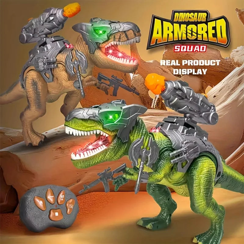 Simulated Alloy Dinosaur Toy, RC T-Rex, Runs & Roars, Built-in Sound Effects, Birthday Gift for Kids 3+, With Remote, Batteries