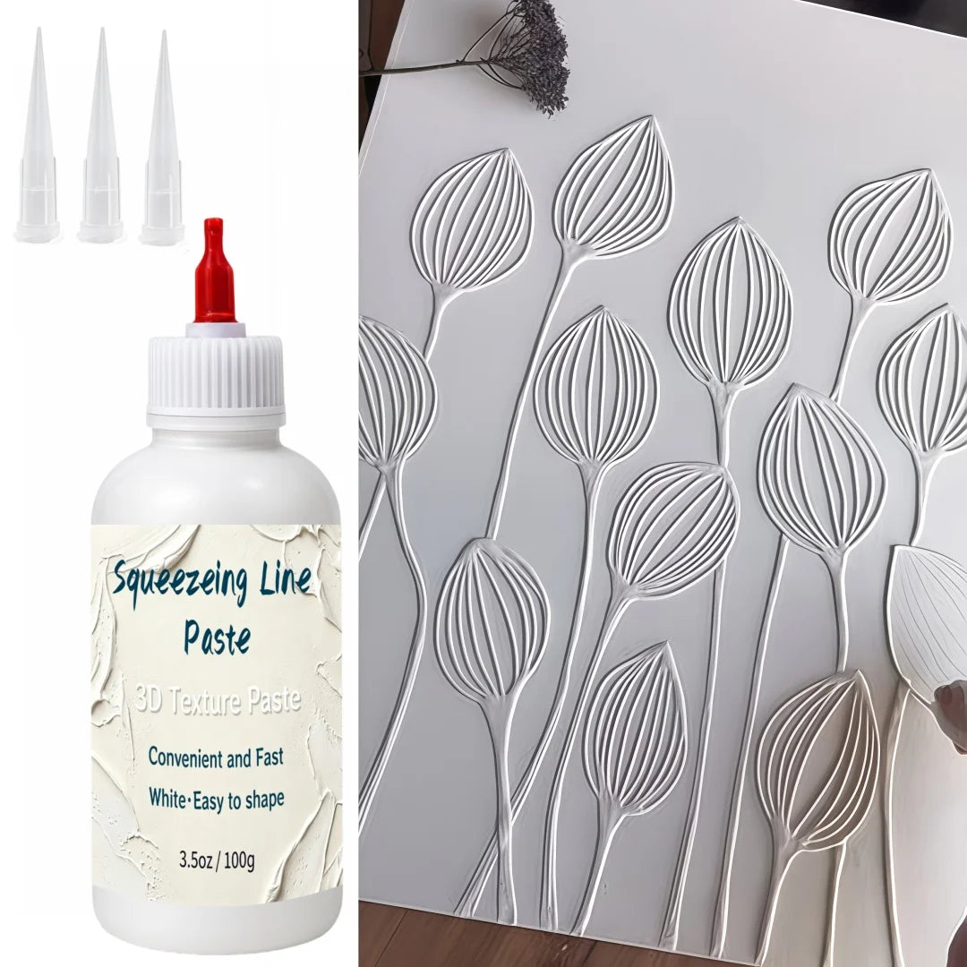 3D Texture Paste Extrusion Art Medium Essential DIY Painting Material For 3D Line Effects And Relief Carving