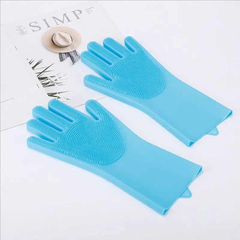 Pet Grooming Gloves Dog Cat Bathing Cleaning Glove Shampoo Scrubber Clean Soft Silicone Hair Removal Glove Hand Skin Protection