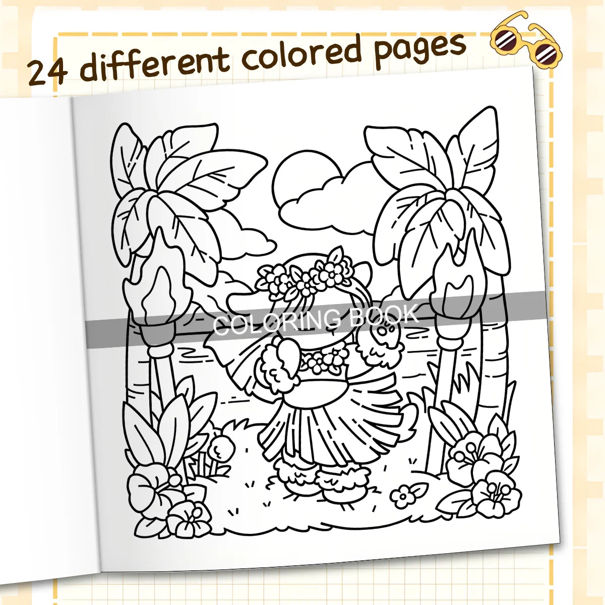Cozy Hawaii Coloring Book for Adults And Students Featuring Puzzle Stress Relief for Relaxation Kids DIY Painting Drawing Books