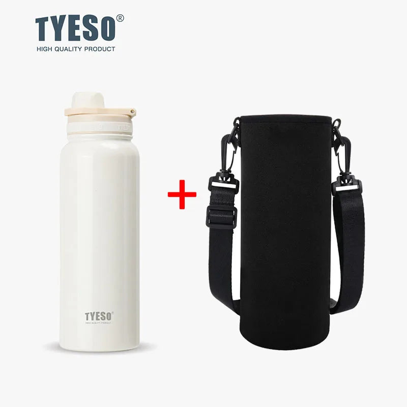 TYESO Thermos Bottle Car Insulated Flask Water Tumbler for Outdoor Sports Travel Vacuum Flasks Stainless Steel Thermal Cup