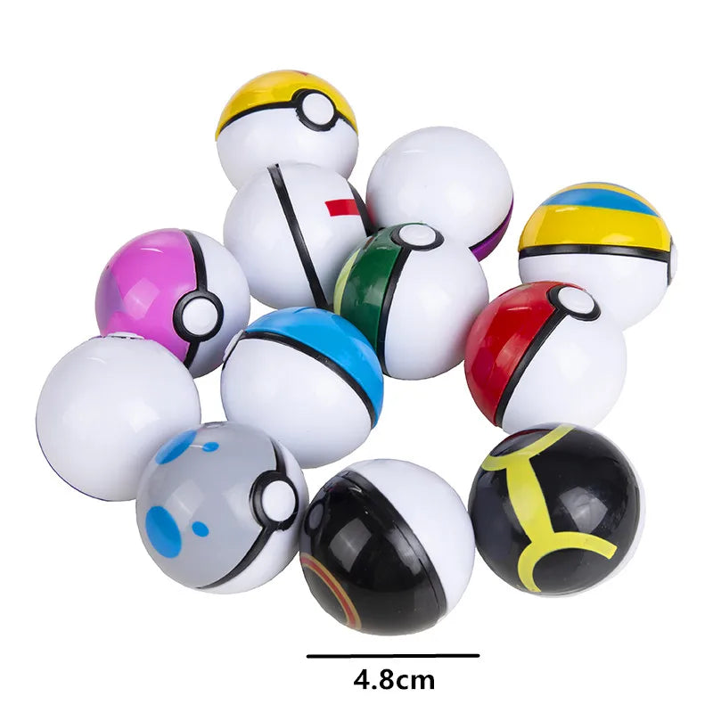 12Pcs/Set Pokemon OPP Bagged Pokeball Pikachu Action Figure Game Pocket Monster Genie Ball Model Anime Cartoon Dolls Toy Gifts