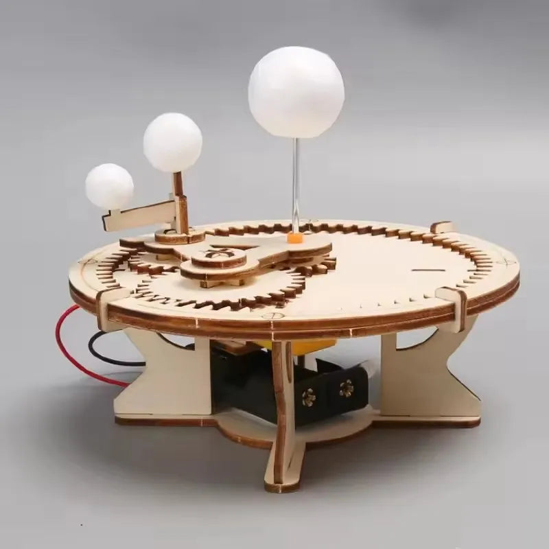 DIY Solar System Model Mechanical Set  Astronomy Sun Earth Moon Planet STEM Experiment Toy Set Science Education Wooden Puzzle