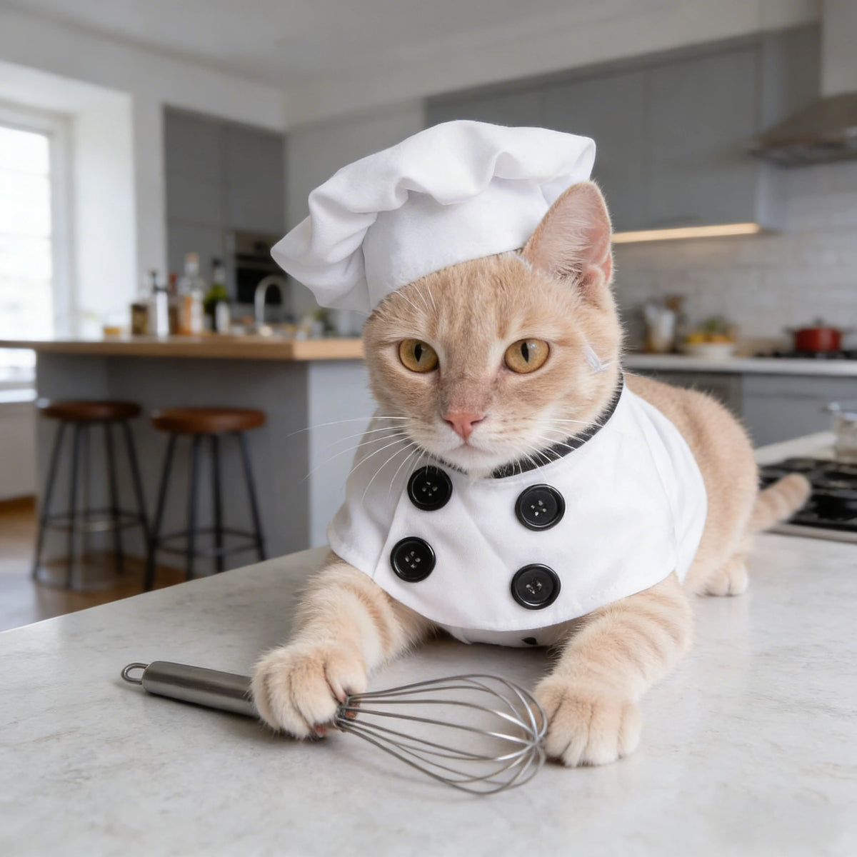 Dog Chef Hat Outfit Halloween Cosplay Costume Pet Clothes For Party Dress Up Fun