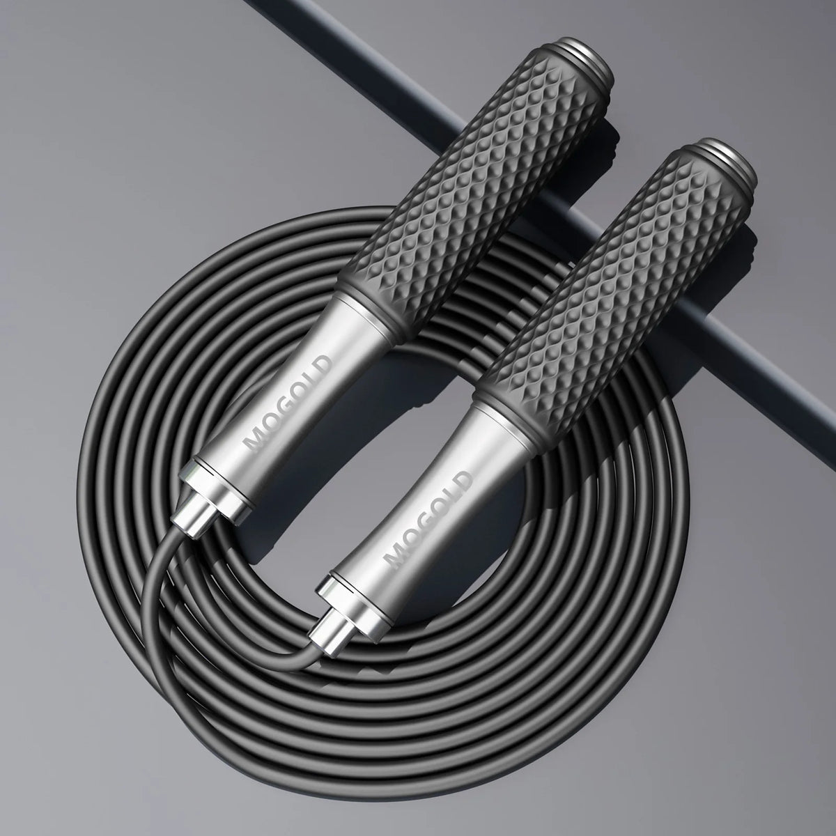 MOGOLD Fitness Jump Rope｜Thickened Metal Tips + Anti-Slip Handle｜High-Density PVC Wear-Resistant Rope｜Home & Pro Use